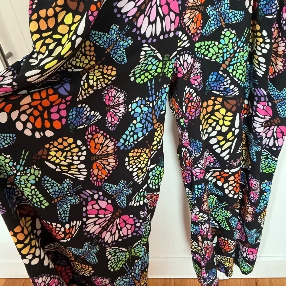 JulyLiebe Butterfly Print Jumpsuit with Pockets Size 3XL